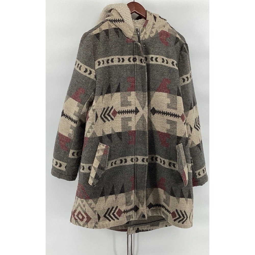 BB Dakota Women's Tribal Southwest Removable Liner L Coat Jacket Sz M Wool Blend